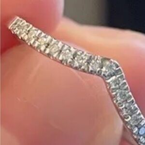 Curved 10k WG Diamond Ring enhancers chevron 6.5